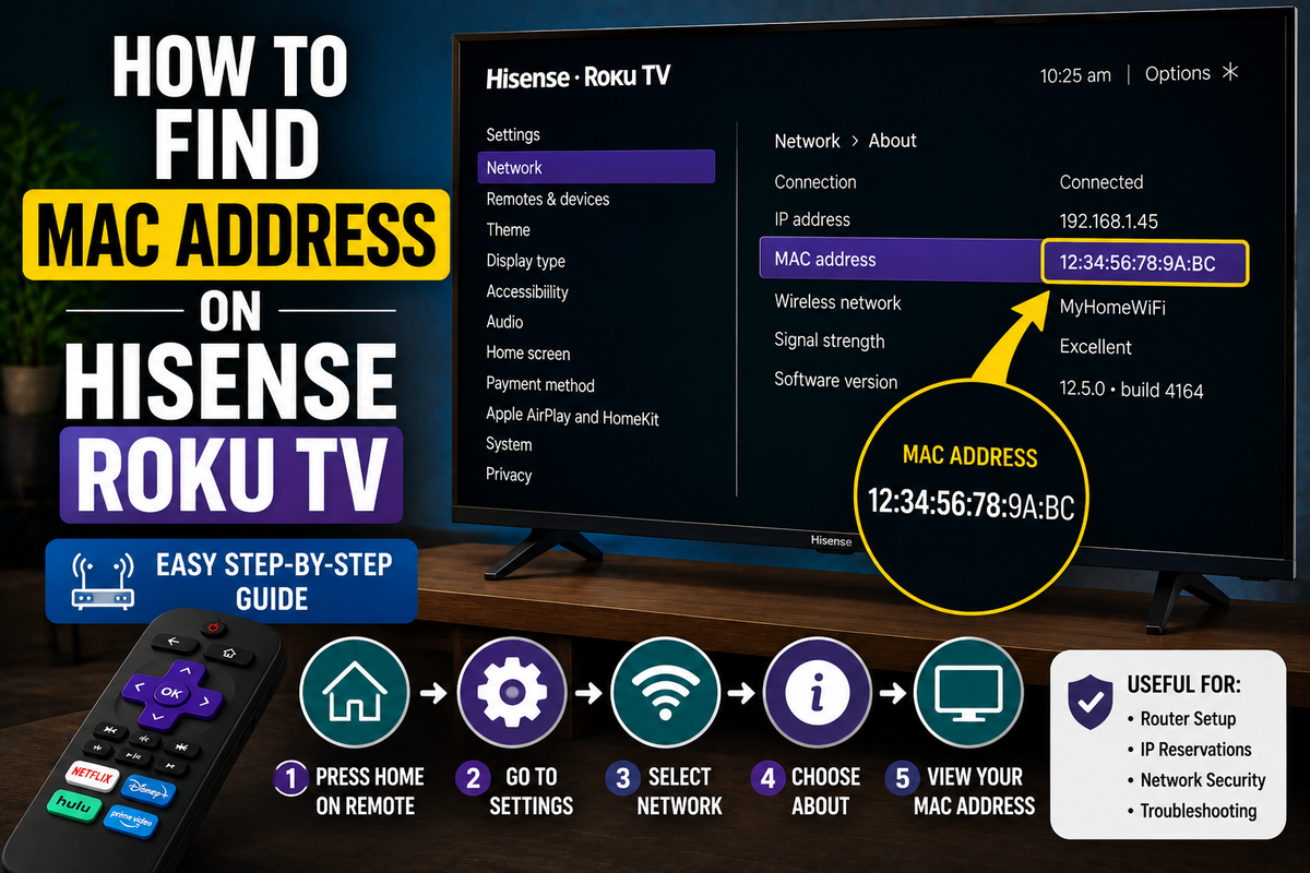 How to Find the MAC Address on a Hisense Roku TV