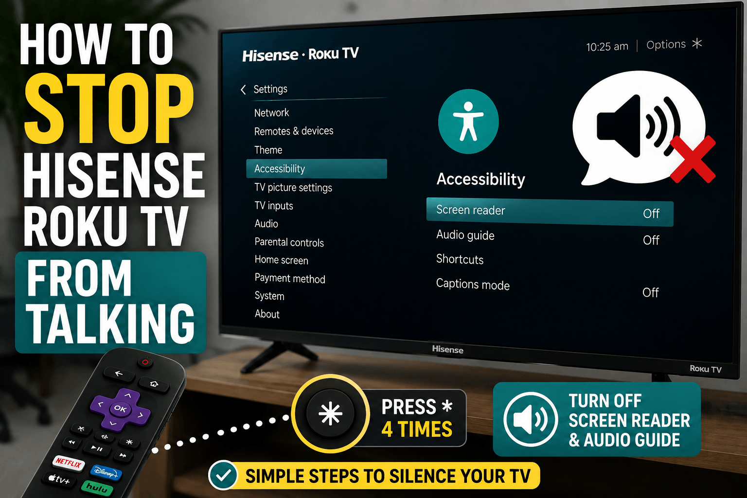 How to Stop Hisense Roku TV From Talking